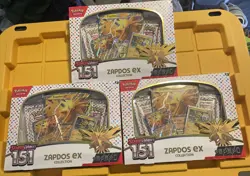Pokemon TCG: Scarlet & Violet 151 Zapdos EX Collection Box - Sealed Lot Of 3 - Image 1