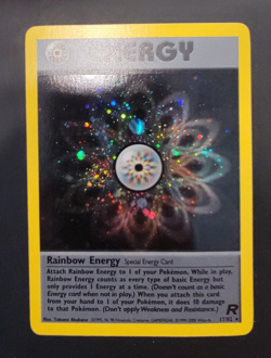 Pokemon TCG Rainbow Energy Rocket Holo Rare 17/82 Unlimited LP/NM - NICE SWIRL! - Image 1