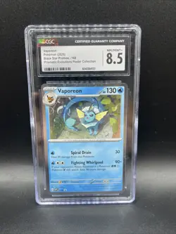 Pokemon Graded Vaporeon #168 Black Star Promo Cosmos Holo CGC 8.5 - Image 1