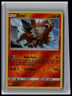 Entei - SM - Cosmic Eclipse 28/236 Rare Reverse-Holo Pokemon TCG - Image 1