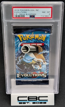 2016 Pokemon Evolutions Mega Blastoise Foil Pack PSA 8 NM MT Sealed Booster - Image 1