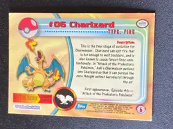 Charizard #06 | TOPPS 1999 TV Animation | Blue Logo 1st Print | Vintage Pokemon - Image 3