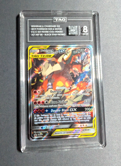 2019 Pokemon Reshiram & Charizard GX R & C GX FIGURE COLL SM201 ALT ART - TAG 8 - Image 1