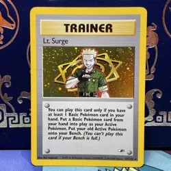 Pokemon 2001 Lt. Surge Gym Heroes 17/132 Holo Rare LP + - Image 1
