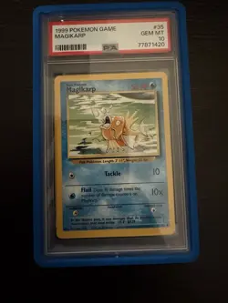1999 POKEMON BASE SET UNLIMITED #35 MAGIKARP PSA 10 - Image 1