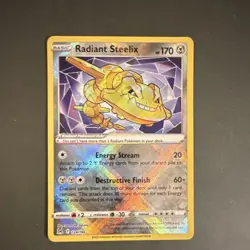 Pokemon Radiant Steelix 124/196 Prize Pack Series Radiant Rare Basic HP170 Holo - Image 1