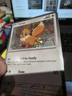 Pokemon TCG Eevee SVP 200 Black Star Promo Cosmos Holo Bleed and Swirl 🌀 - Image 1