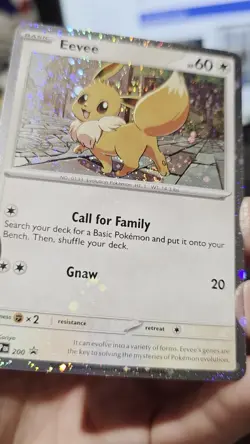 Pokemon TCG Eevee SVP 200 Black Star Promo Cosmos Holo Bleed and Swirl 🌀 - Image 2
