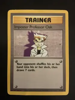 Pokemon Imposter Professor Oak Vintage Trainer Card 073/102 Base Set Regular - Image 1