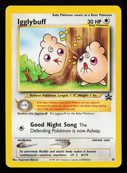 Igglybuff 36 WOTC Black Star Promo Pokemon Card - Image 1