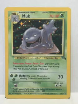 Pokemon Muk Fossil 13/62 Rare 70HP 1999 Wizards Vintage Card English - Image 1