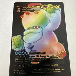Galarian Darmanitan Vmax Rainbow Black Foil Fan Art Vinyl Collector Pokemon Card - Image 1