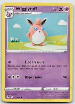 Wigglytuff 111/264 Asako Ito Crochet Art Fusion Strike Uncommon Pokemon TCG Card - Image 1