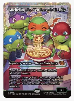 Michelangelo, Weirdness to 11 (Fracture Foil) Teenage Mutant Ninja Turtles - Image 1