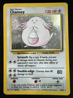 Pokemon TCG Chansey Base Set 3/102 Holo Unlimited Holo Rare - Image 1
