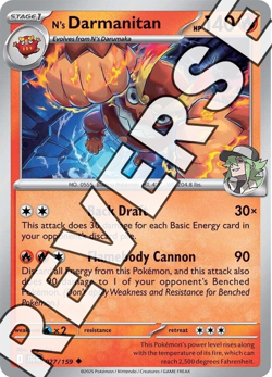 N's Darmanitan 027/159 Sv09: Journey Together Reverse Holo - Pokemon TCG - NM - Image 1