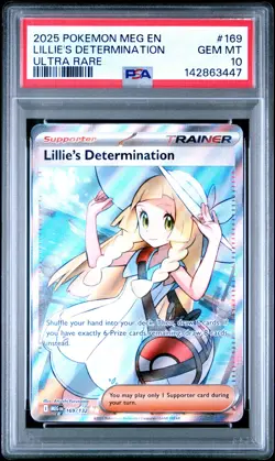 2025 POKEMON MEG EN-MEGA EVOLUTION ULTRA RARE #169 LILLIE'S DETERMINATION PSA 10 - Image 1