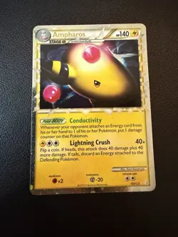 Pokemon Ampharos Prime 105/123 Heartgold & Soulsilver Holo Ultra Rare (LP+) - Image 1