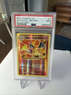 Pokemon XY Evolutions Charizard Reverse Holo Foil 2016, PSA Mint 9, #11/108 - Image 1