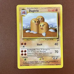 Dugtrio 19/102 Base Set Unlimited Non-holo Rare 1999 Pokemon Y2 Vintage - Image 1
