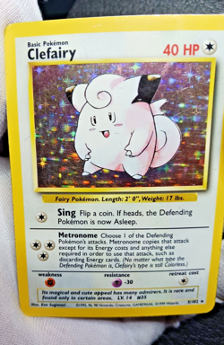 Pokemon Clefairy base set Holo Rare 5/102 Vintage MP - Image 3
