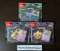 SEALED Lot of (3) Pokemon Paldean Fates Tech Sticker Collection Fidough Greavard - Image 1