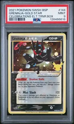 PSA 9 Greninja Gold Star Promo SWSH144 Pokemon Celebrations ETB English - Image 1