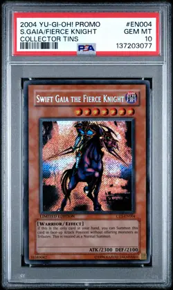 2004 YU-GI-OH! PROMO COLLECTOR TINS #EN004 SWIFT GAIA THE FIERCE KNIGHT PSA 10 - Image 1