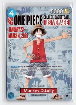 Monkey.D.Luffy (055) (College Basketball US Voyage) P-055 One Piece Promo Card - Image 1