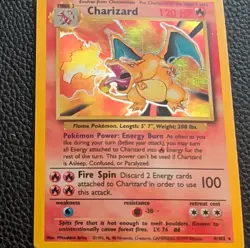Pokemon TCG Base Set 1st Edition Charizard Holo 4/102 Card English 1999 - Image 1