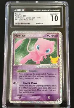Pokemon TCG Mew Ex 88 Celebrations Graded 10 Mint Gem Mint Ultra Rare Card - Image 1