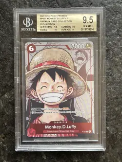 Monkey.D.Luffy (Alternate Art) P-001 One Piece Promotion Cards Foil BGS 9.5 - Image 1