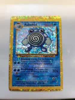 Poliwhirl 38/102 Pokemon Card HOLO Prism Base 2 Vending Golden Sticker Card - Image 1