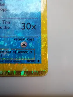 Poliwhirl 38/102 Pokemon Card HOLO Prism Base 2 Vending Golden Sticker Card - Image 2