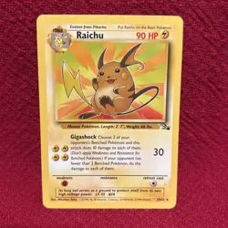 Raichu 29/62 Fossil Non-Holo Unlimited Vintage WOTC Pokemon TCG Card NM-LP - Image 1