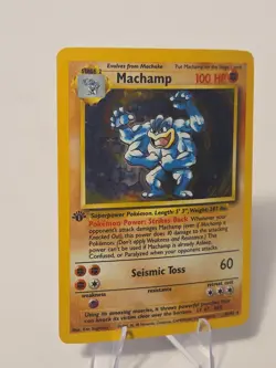 Machamp 1st Edition Holo Rare Pokemon Card Lv.67 Nintendo LP/ Near Mint - Image 2