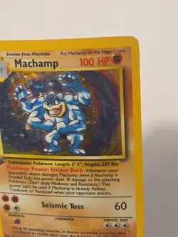 Machamp 1st Edition Holo Rare Pokemon Card Lv.67 Nintendo LP/ Near Mint - Image 4