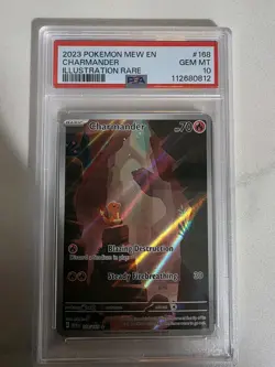 Pokemon Charmander TCG Illustration Rare Holo Card 168/165 SV151 PSA 10 - Image 1
