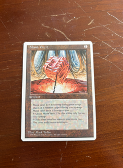 Magic the Gathering Card Mana Vault 1995 MTG Fair Condition White Border - Image 1