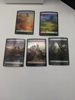 Magic The Gathering Secret Lair The Godzilla Lands Foil Card Set Pre Owned - Image 1