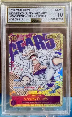 2023 One Piece TCG Monkey.D.Luffy (Alternate Art) SEC OP05-119 AGS 10 - Image 1