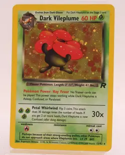 Team Rocket's Dark Vileplume 13/82 Rare Holo Pokemon TCG Card - One Swirl - Image 1