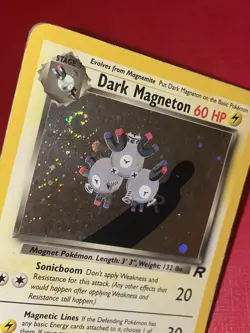 Pokemon TCG Dark Magneton 11/82 Holo Card Team Rocket Set (Swirl top left) - Image 1