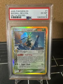 Pokemon TCG Beedrill Delta Species Holo Card 1/113 Stamped Reverse Holo PSA 6 - Image 1