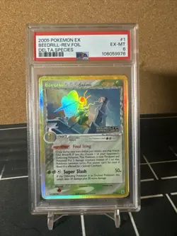 Pokemon TCG Beedrill Delta Species Holo Card 1/113 Stamped Reverse Holo PSA 6 - Image 2
