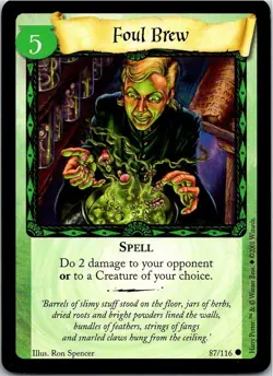 Harry Potter CCG Base Set Card 87/116 Foul Brew - Image 1