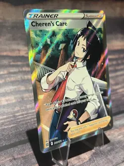 Cheren's Care 168/172 Brilliant Stars Full Art Ultra Rare Holo Pokemon Card NM - Image 2