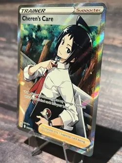 Cheren's Care 168/172 Brilliant Stars Full Art Ultra Rare Holo Pokemon Card NM - Image 3