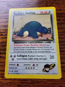 PL Rocket's Snorlax 033/132 Gym Heroes Pokemon Card - Image 1
