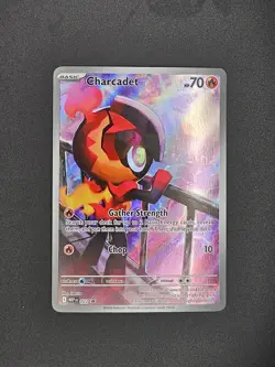 Pokemon TCG Charcadet 022 Phantasmal Flames Black Star Promo Rare Holo Card - Image 1